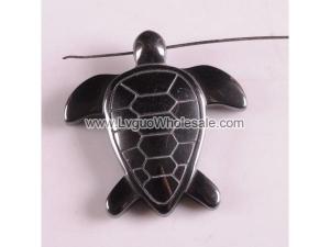 Hematite Sea Turtle 43mm Pendant